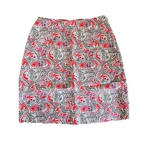 Boden Terraza Ruby Straight Skirt Paisley Knee Length Pockets Size 4R EUC